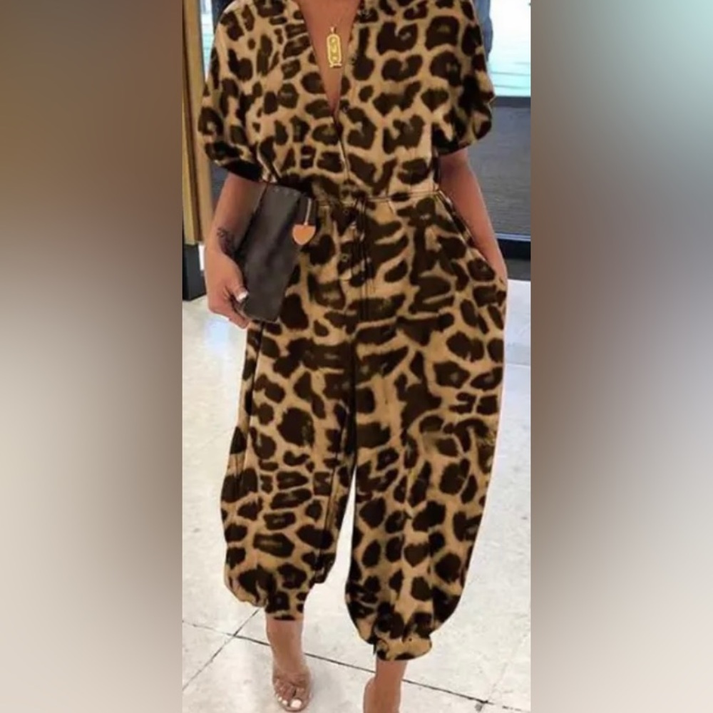 Leopard print jumpsuit